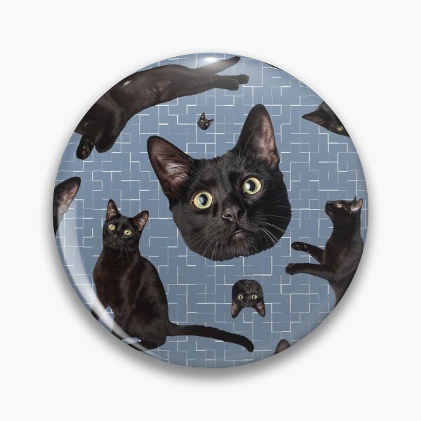 Item preview, Adorable black cat pattern design denim blue-tiled background great birthday, Christmas, or just because gift ideas for us kitty lovers.  designed and sold by g2rdsmith.