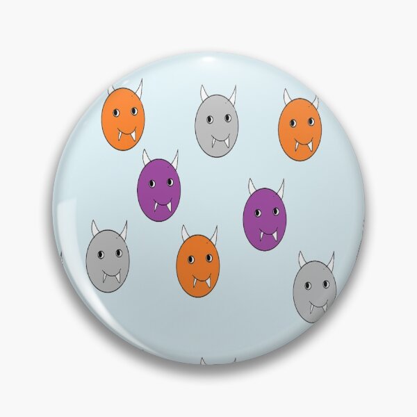 Item preview, Round monster blue pattern designed and sold by tetibright.