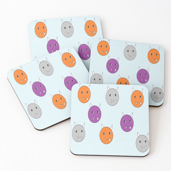 Item preview, Round monster blue pattern designed and sold by tetibright.
