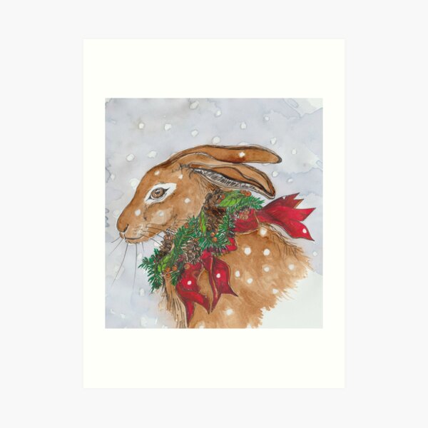 Christmas Hare Art Print