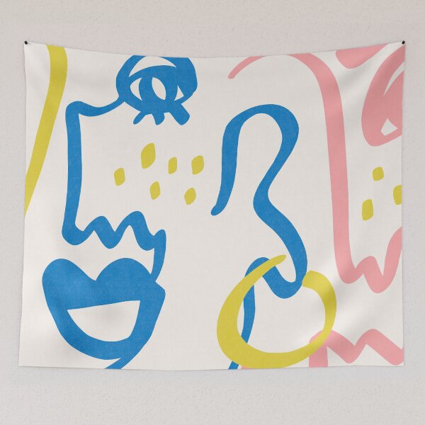 Item preview, Vibrant bright abstract faces designed and sold by Emily Zigo.