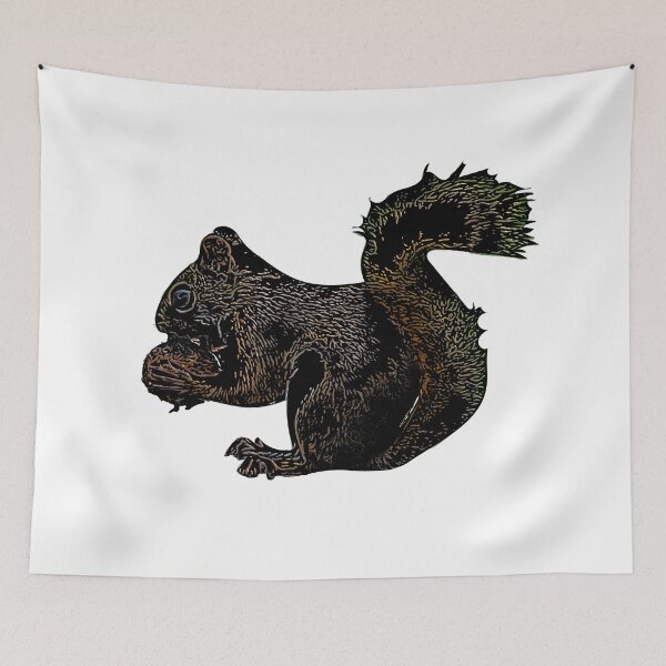Item preview, Black Squirrel Eating Nut designed and sold by designsasstultd.