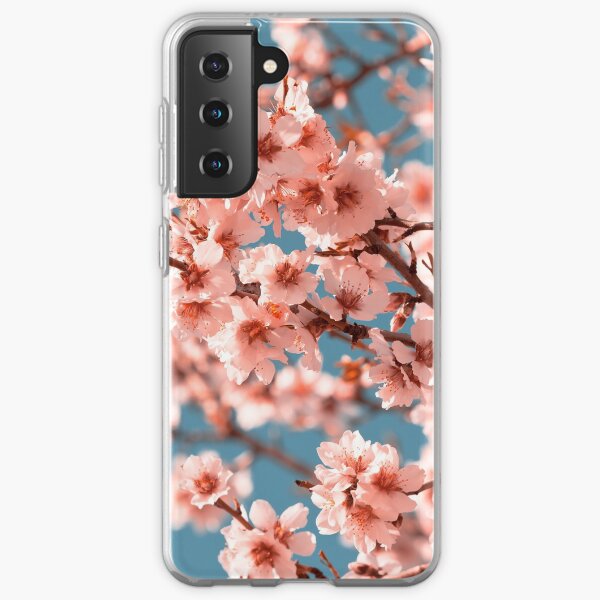 Pink Flowers Blooming Peach Tree at Spring Samsung Galaxy Soft Case