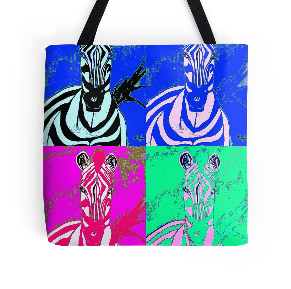 fluffy zebra tote bag