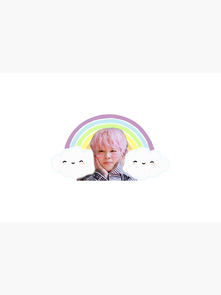 Jimin Cute Babymochi Rainbow Art Board Print By Elinatpwk Redbubble