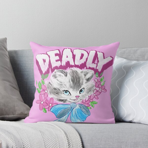 Item preview, Cute but Deadly creepy goth kitten illustration designed and sold by thegoodwordsco.