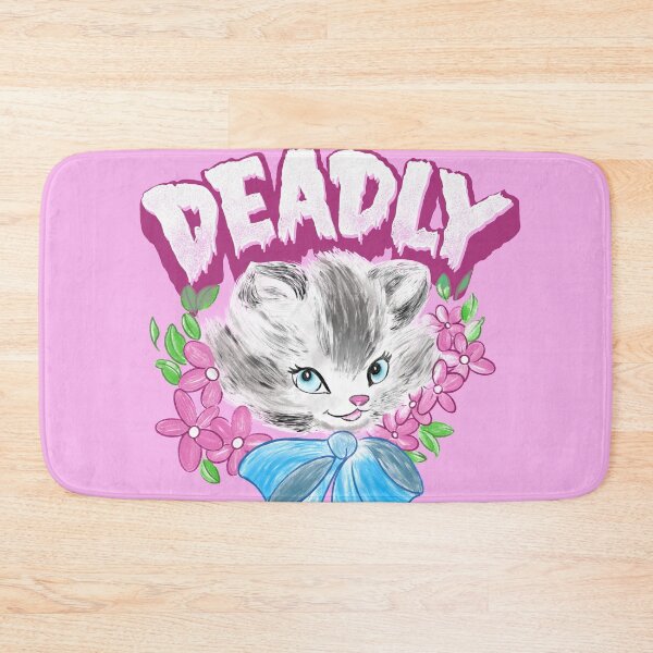 Item preview, Cute but Deadly creepy goth kitten illustration designed and sold by thegoodwordsco.