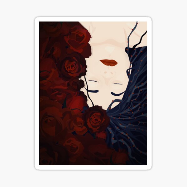 Sleeping with Roses Sticker