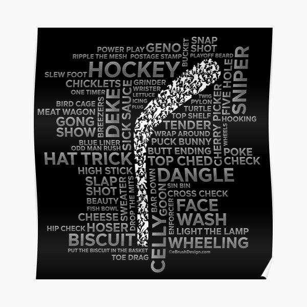 "Hockey Players and Slang" Poster for Sale by eBrushDesign Redbubble