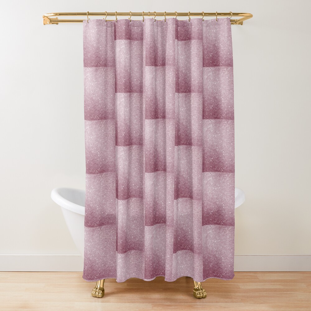 pink and gold shower curtain