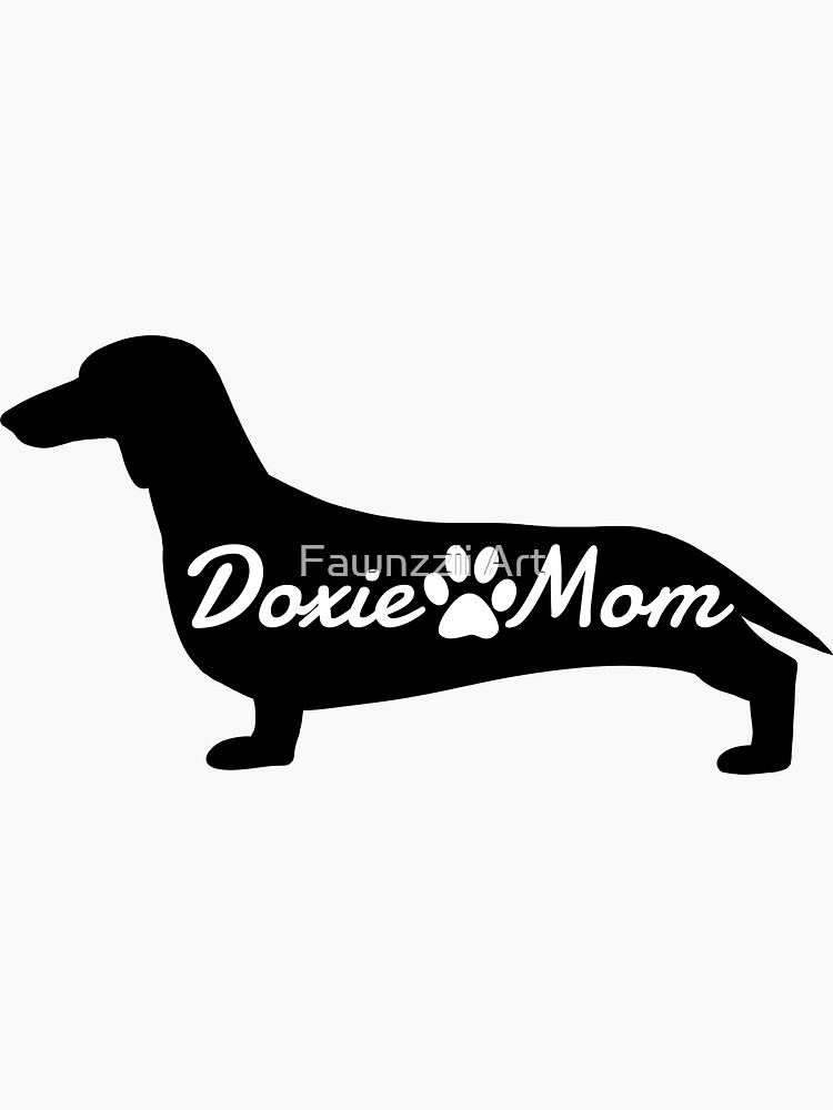 "Dachshund Wiener Doxie Dog Mom Paw Silhouette" Sticker by NicolePlyako