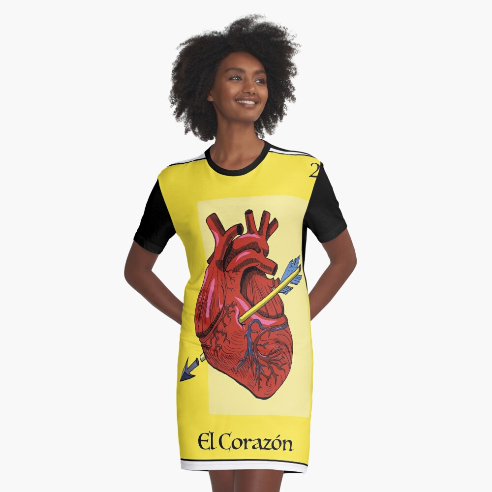 El Corazon Mexican Loteria T-shirt Fitted Shirt Unisex -   Ireland