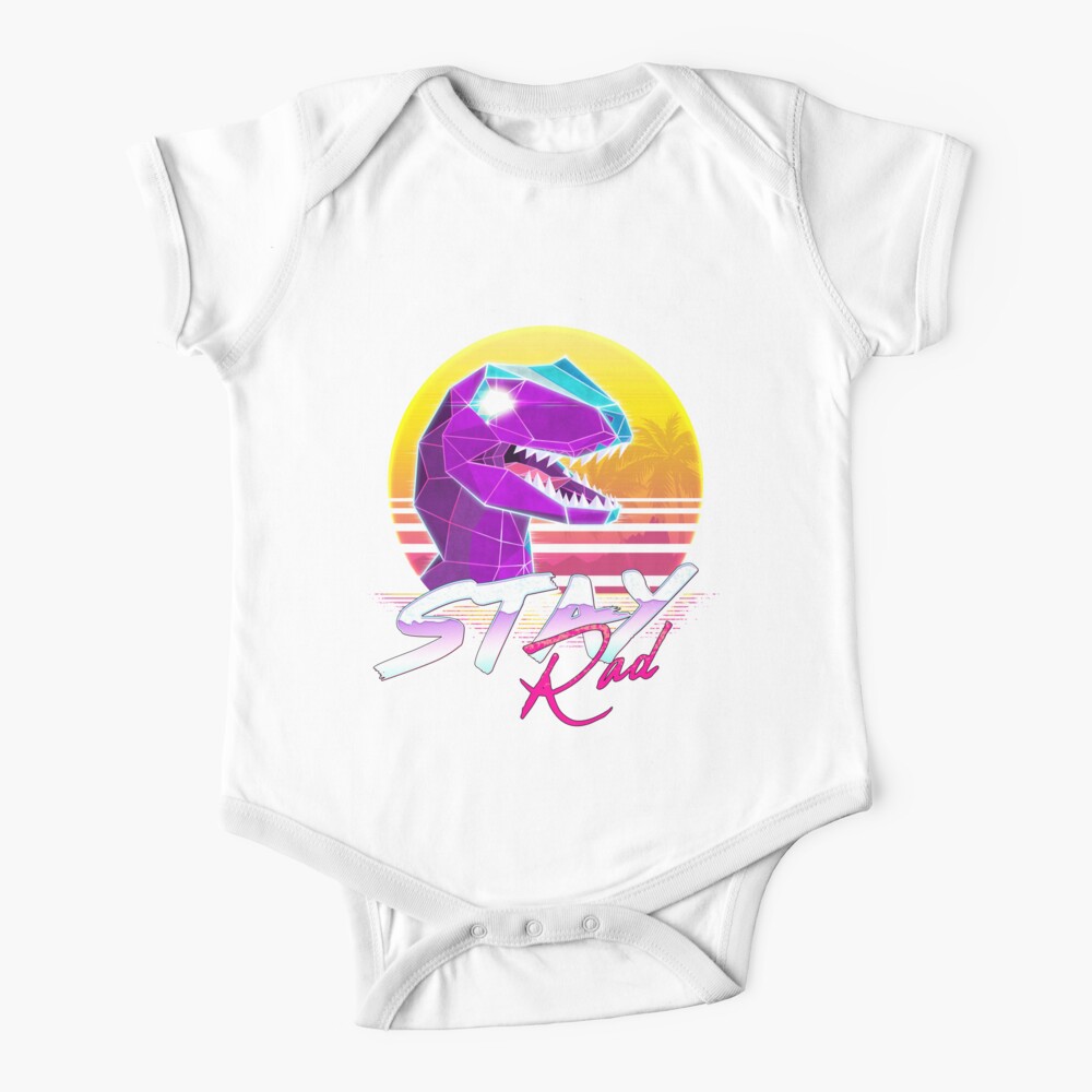 Stay Rad Velociraptor Dinosaur Baby One-Piece