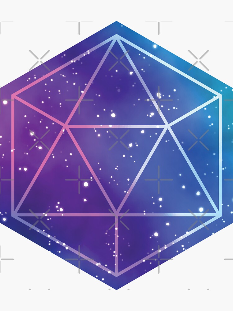 Thumbnail 3 of 3, Sticker, Vibrant Galaxy + Geometry designed and sold by ElectricFangs.
