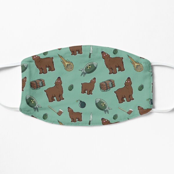 Dumb Bear Danger Pattern (mint) Small Mask