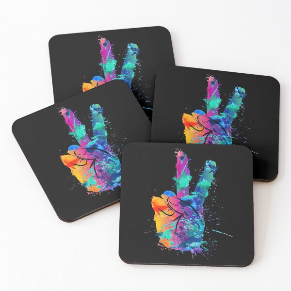 Item preview, Multi-color Rainbow Peace Fingers Symbol designed and sold by yougalore.