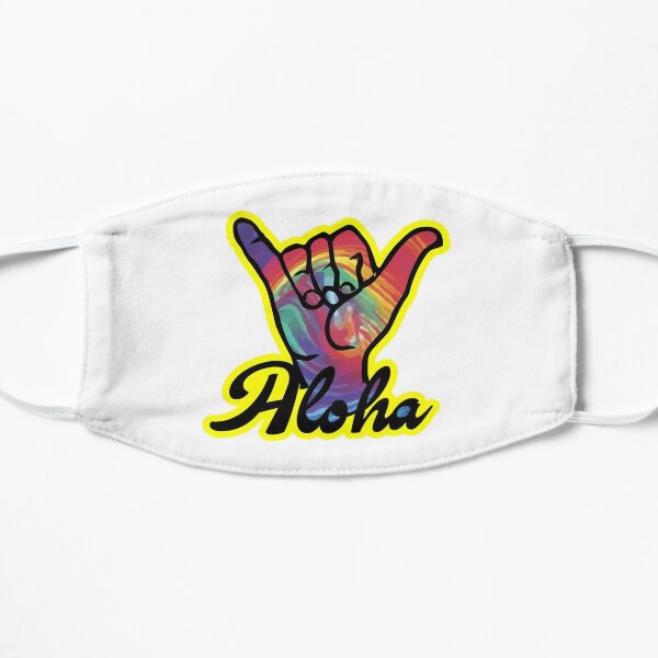 Aloha , Shaka Hands, Aloha sticker Flat Mask