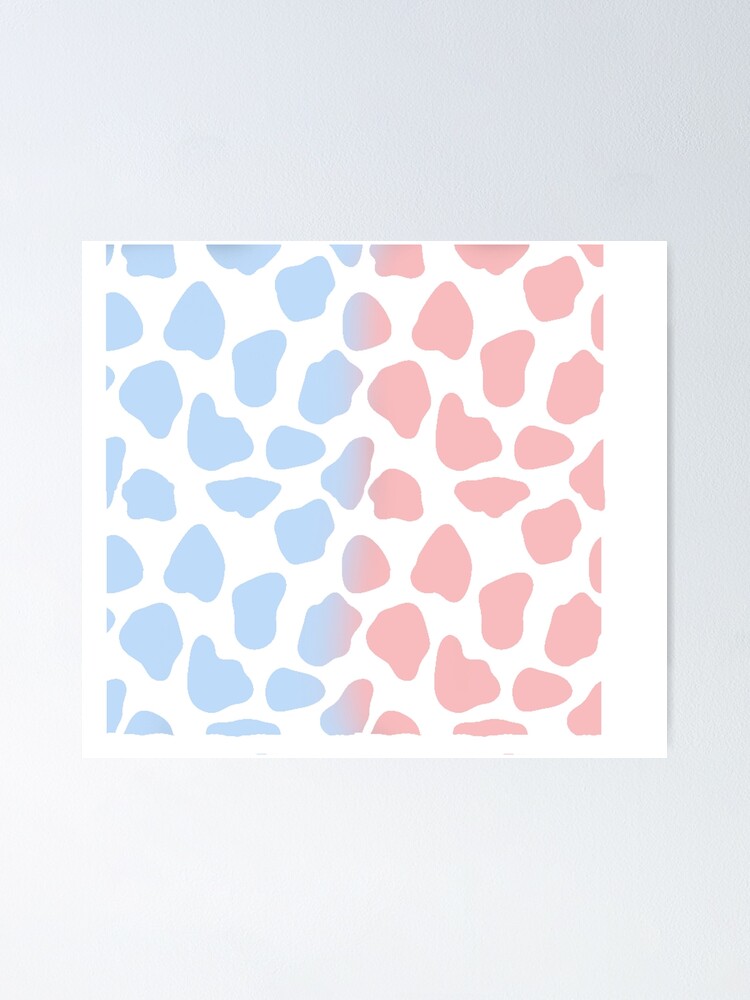 Baby Blue To Baby Pink Cow Print Poster By Laurencude Redbubble See more ideas about pink cow, ice cream quotes, ice cream poster. redbubble