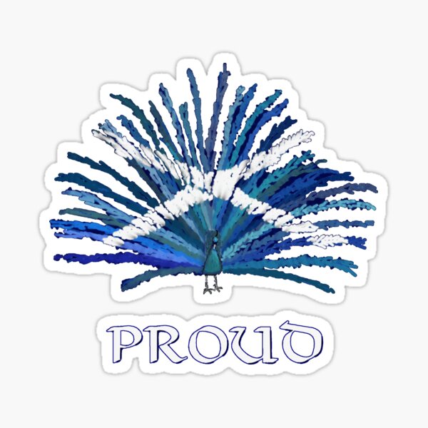 Saltire Peacock Sticker