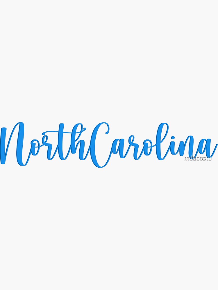 university-of-north-carolina-cursive-sticker-sticker-for-sale-by-mdacosta-redbubble