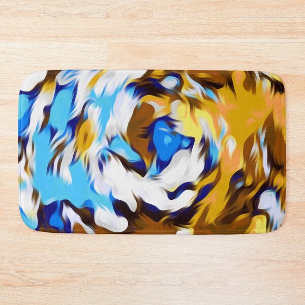 Item preview, yellow brown and blue spiral painting texture abstract background designed and sold by Mrvell.