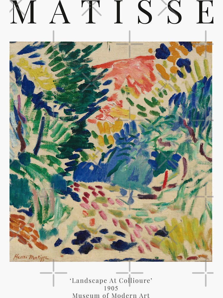 Thumbnail 3 of 3, Sticker, Henri Matisse - Landscape At Collioure - Exhibition Poster designed and sold by studiofrivolo.