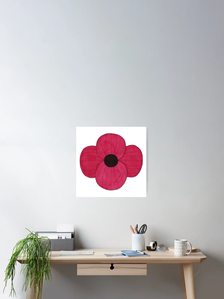 Thumbnail 2 of 3, Poster, Red Ink Poppy designed and sold by Sally Cummings.