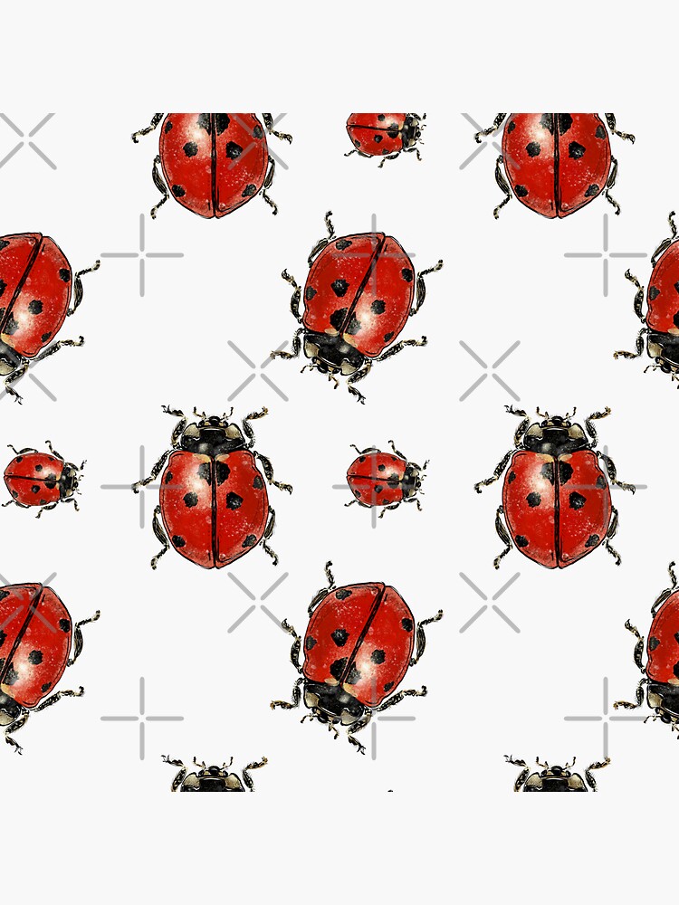 Thumbnail 3 of 3, Sticker, Ladybug pattern designed and sold by ebozzastudio.