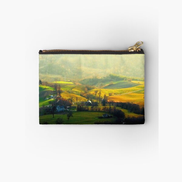 Item preview, View from top on a hilly landscape with forests in the background designed and sold by Kristina Drozd.
