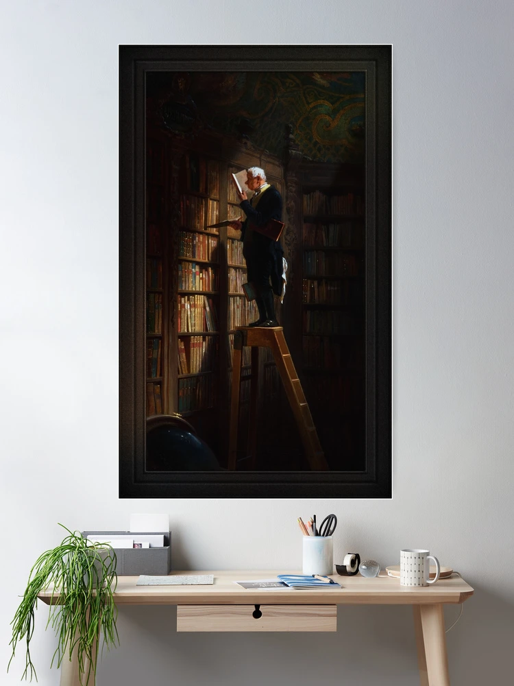 The Bookworm," painted in 1851 by the German painter Carl Spitzweg (1808 - 1885) Room Decor Poster Art Print