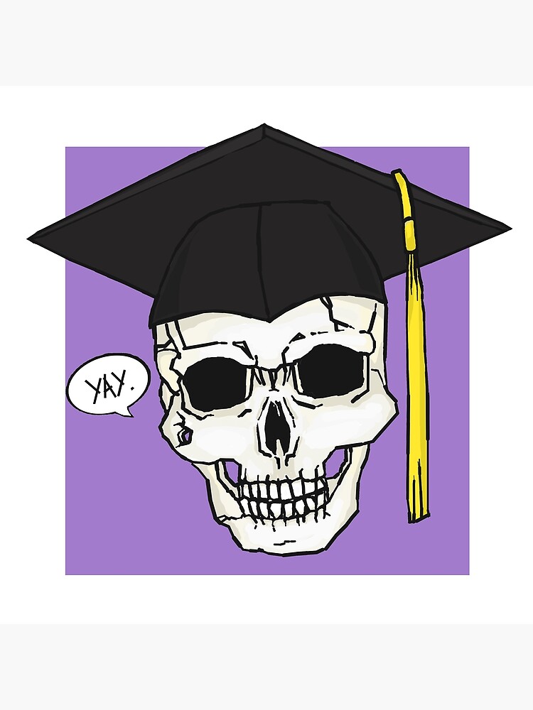 skull with graduation cap