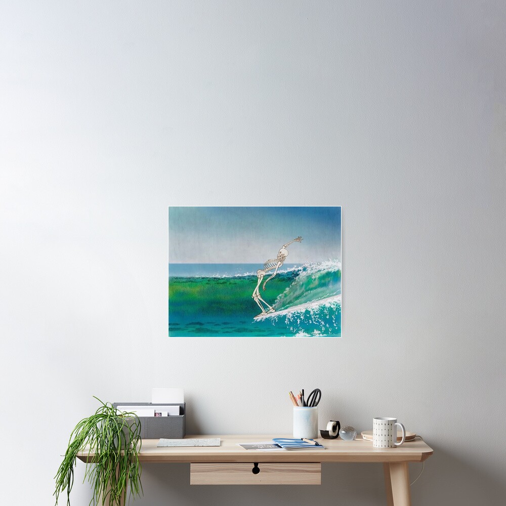 Skeleton Surfer Poster