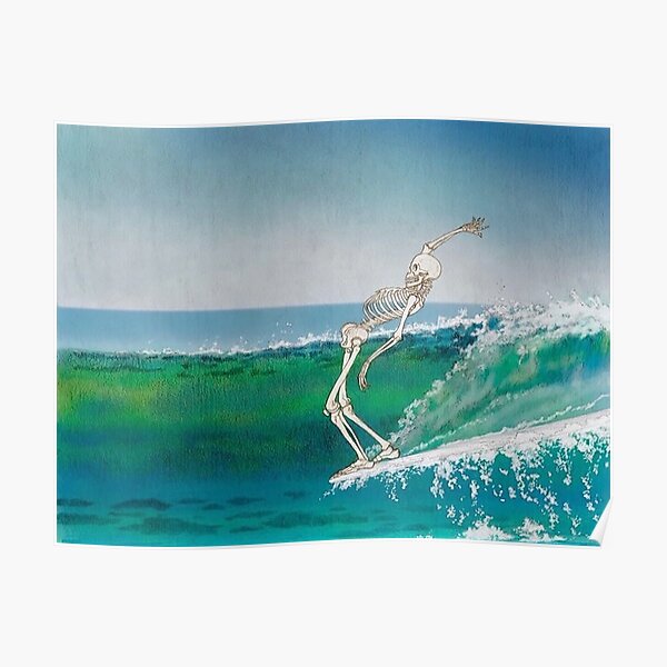 Skeleton Surfer Poster