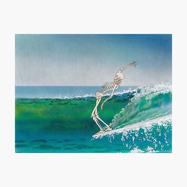 Skeleton Surfer Photographic Print