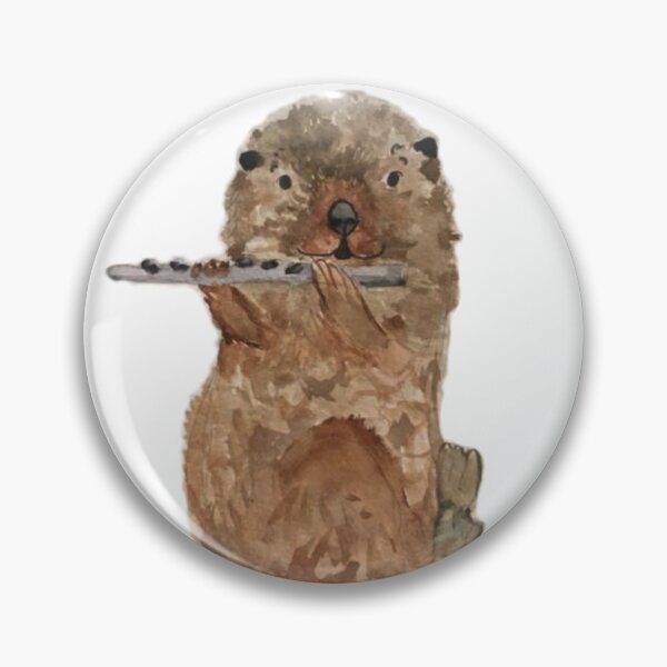 Item preview, Otter playing the flute designed and sold by WaterColorFalls.