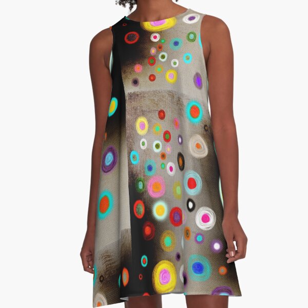 Poppies colorful Snow Landscape A-Line Dress
