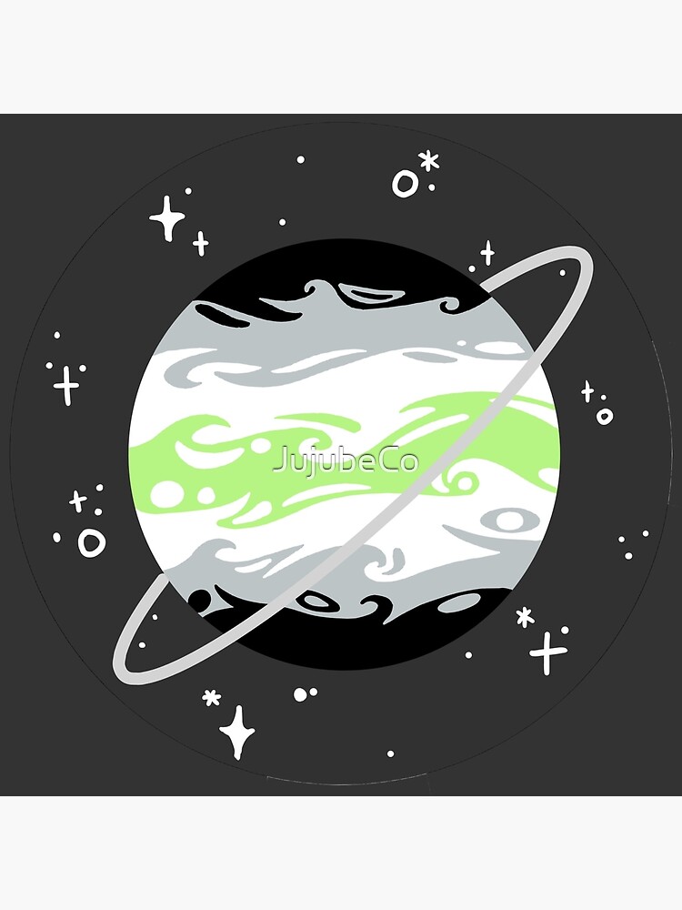 Agender Swirly Planet And Space Art Board Print By Jujubeco Redbubble