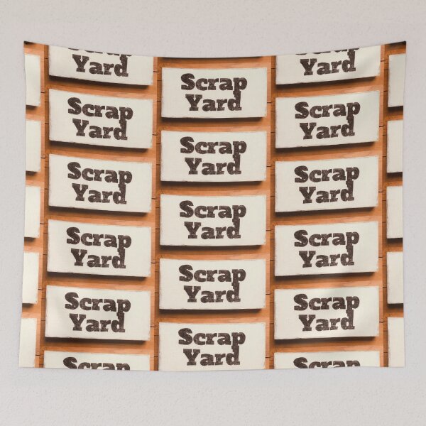 Item preview, Scrap Yard Wood Sign Black on White designed and sold by RachelAlbang.