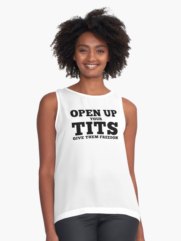 No Bra Club T-Shirt Open Up Your Tits Feminist Sexy Hot Girl Nipple Shirt   Sleeveless Top by modoums66