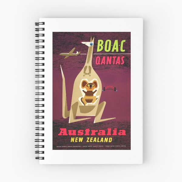 Item preview, 1960 Australia New Zealand BOAC  Qantas Advertising Poster designed and sold by retrographics.