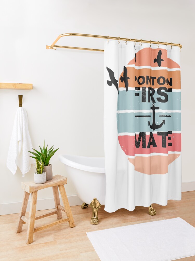 "Pontoon First Mate Pontooning Boating Boat River Life Vintage Sunset