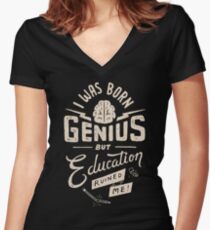 Born Genius Women's Fitted V-Neck T-Shirt