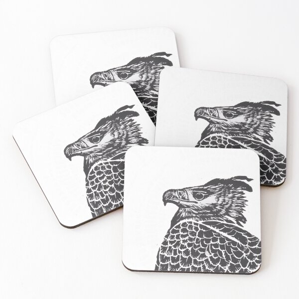 Artikelvorschau, Harpyie Eagle Lino Druck entworfen und verkauft von Amy Raybone.