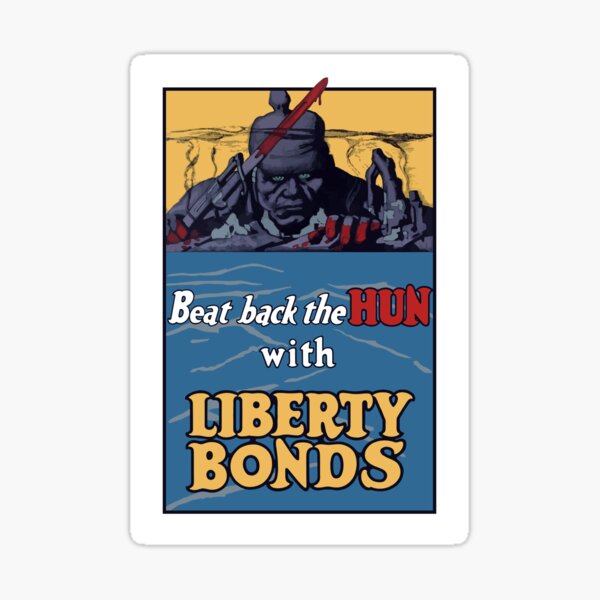 Vista previa del artículo con la obra «Derrota a los hunos con bonos de libertad - Segunda Guerra Mundial», diseñado y vendido por warishellstore.