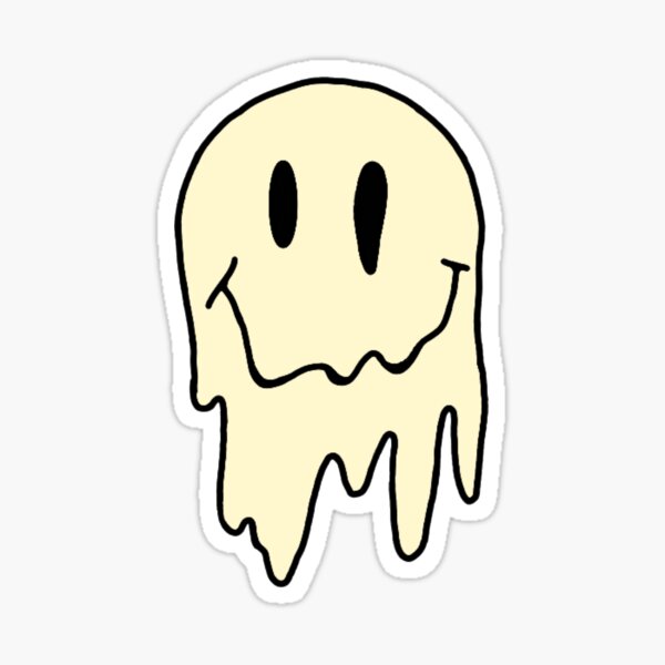 Melted Smiley Face Stickers | Redbubble