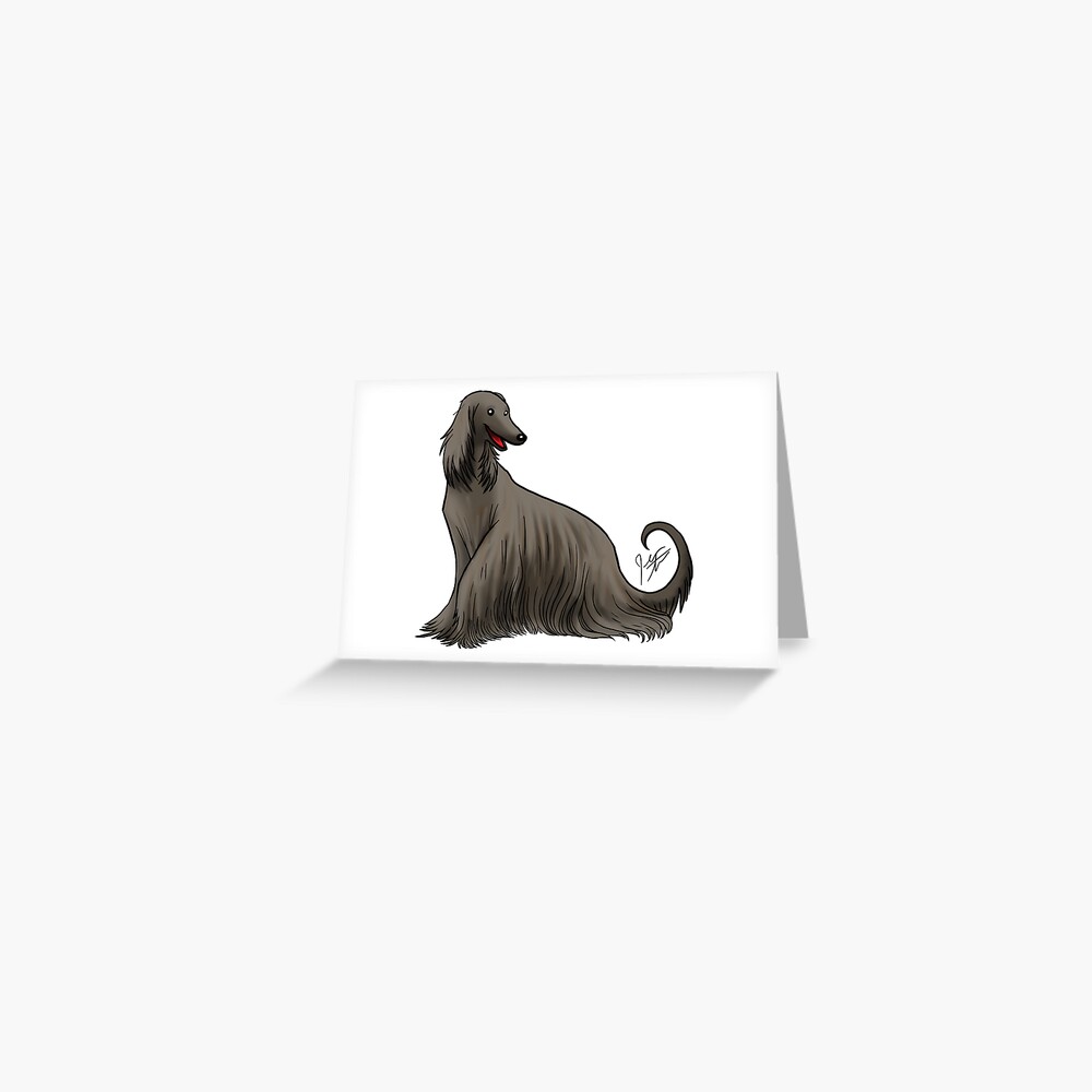 Afghan Hound - Black Greeting Card