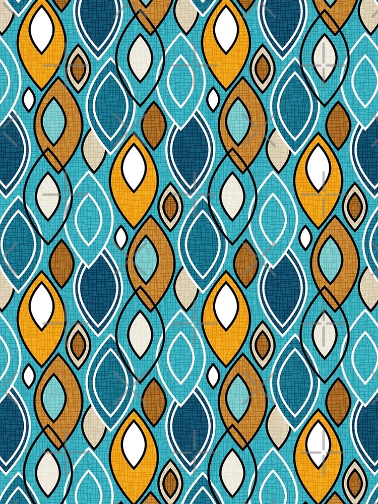 Mid Century Modern Leaves // Turquoise, Caramel, Coffee Brown, Navy Blue //  V2" A-Line Dress for Sale by SavvySilverArt | Redbubble