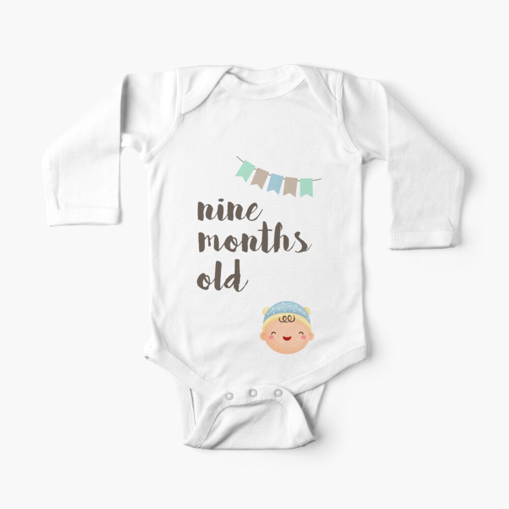 Unique Baby Onesie 9 Months Old Gift Nine Months Baby Onesie Baby Clothing Baby Shower Gift Nine Months Milestone Gift