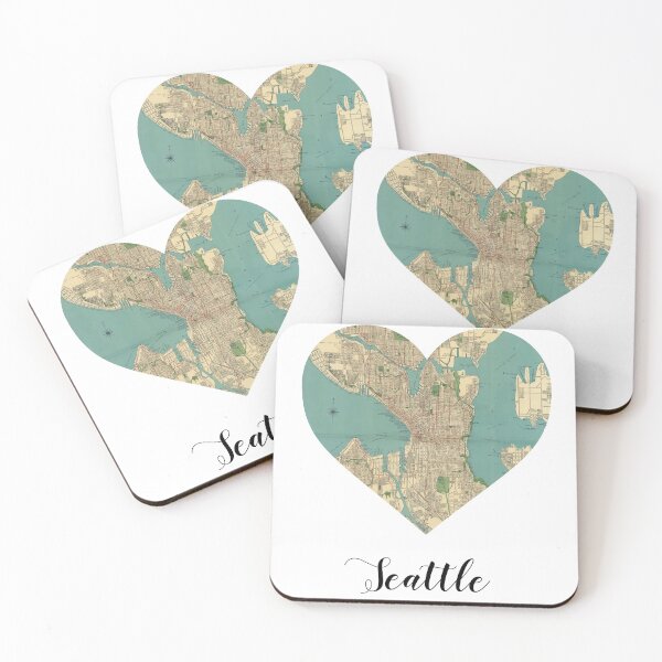 Item preview, Seattle Heart Map designed and sold by LeCreateCo.