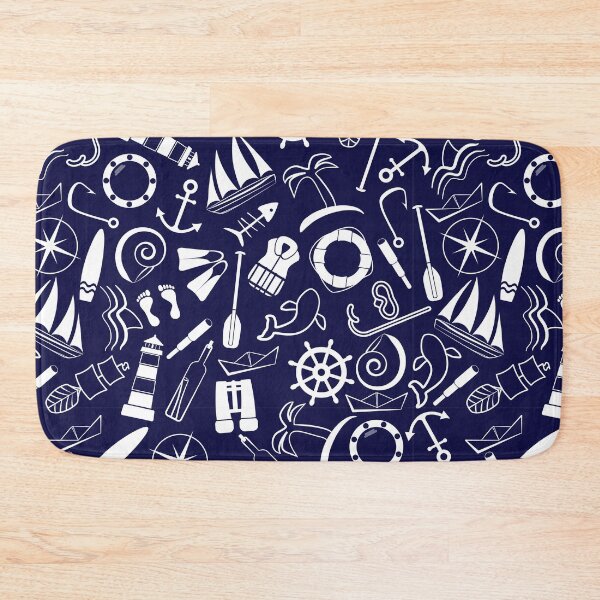 Item preview, Cute Blue and White Nautical Pattern designed and sold by Mexikawaii.